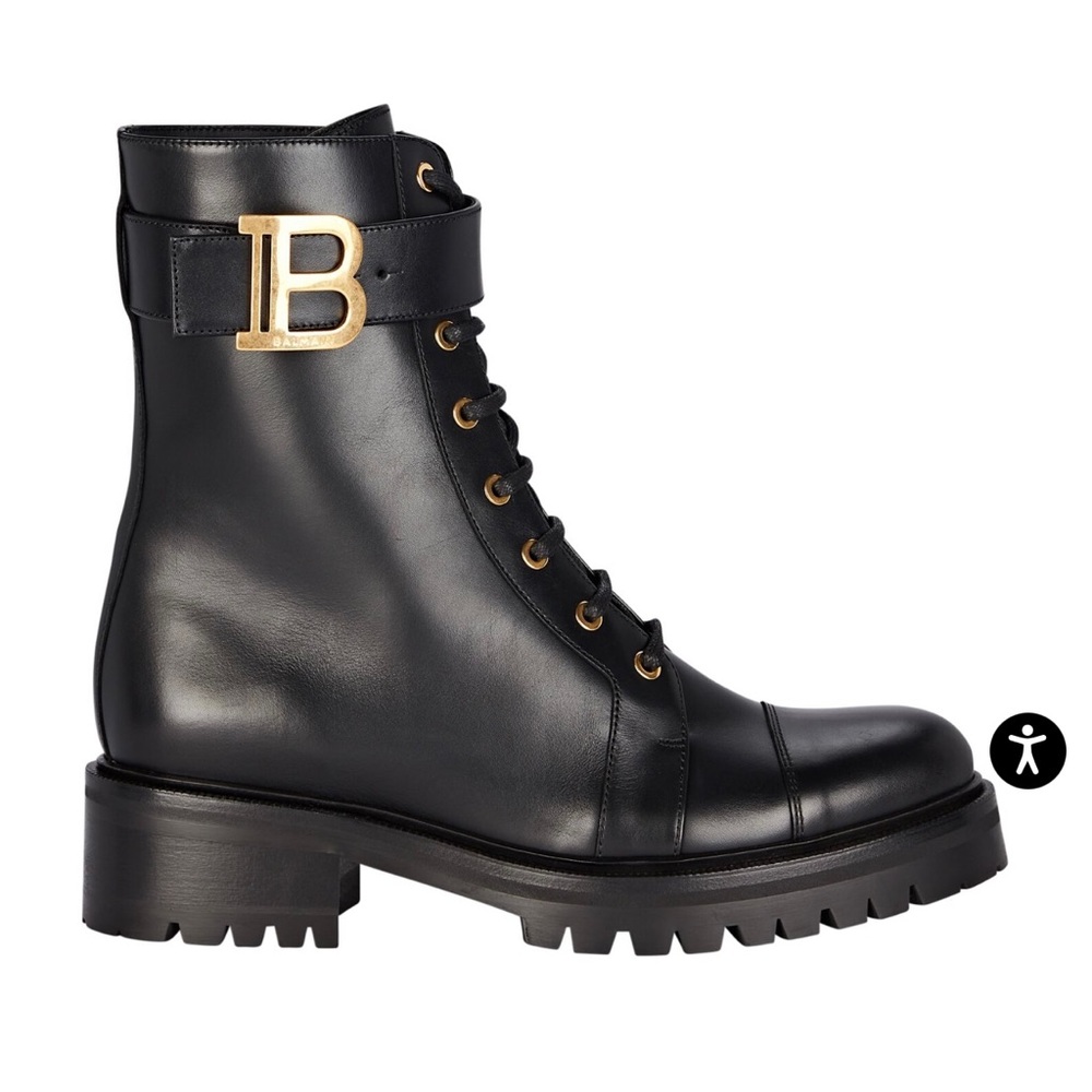 Balmain Ranger Leather Combat Boots - 40 - Picture 11 of 15